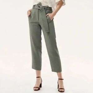 ARITZIA Wilfred High Waisted Tie Front Ankle Pants missing belt Size 4